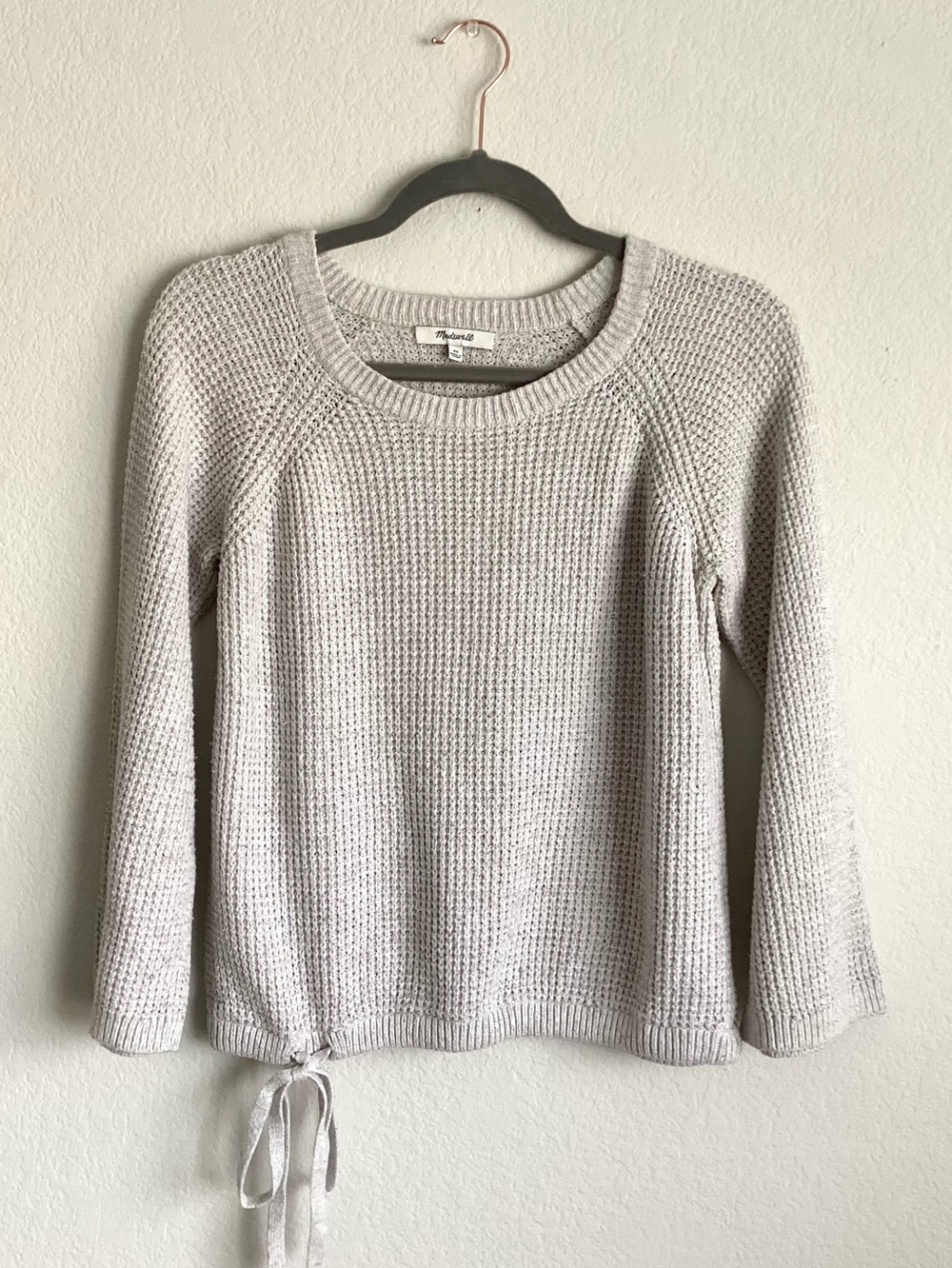 \Madewell\ Waffle Knit Drawstring Trendy Sweater